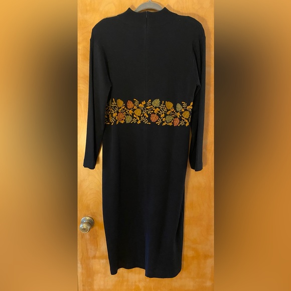 Women’s Black Sweater Dress with Removable Shoulder Pads - Picture 2 of 4